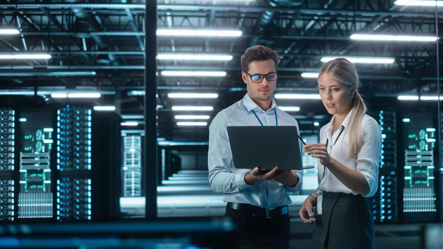 IT professionals working in data center