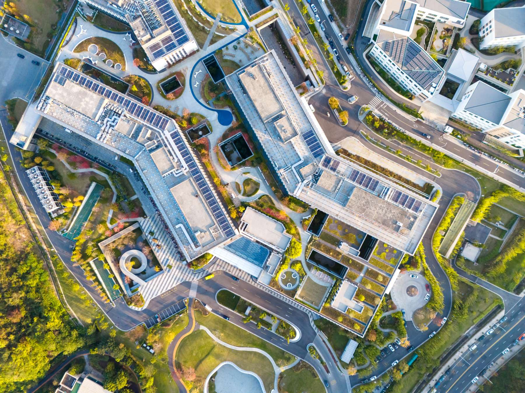 Aerial view of residential neighborhood community