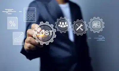 Business professional using digital customer service interface