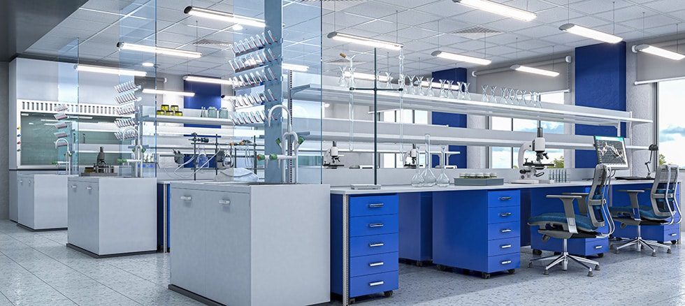 Modern laboratory or medical workspace