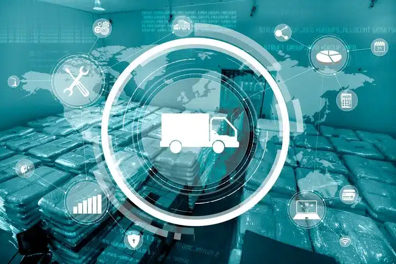 Digital communication and technology interface graphic